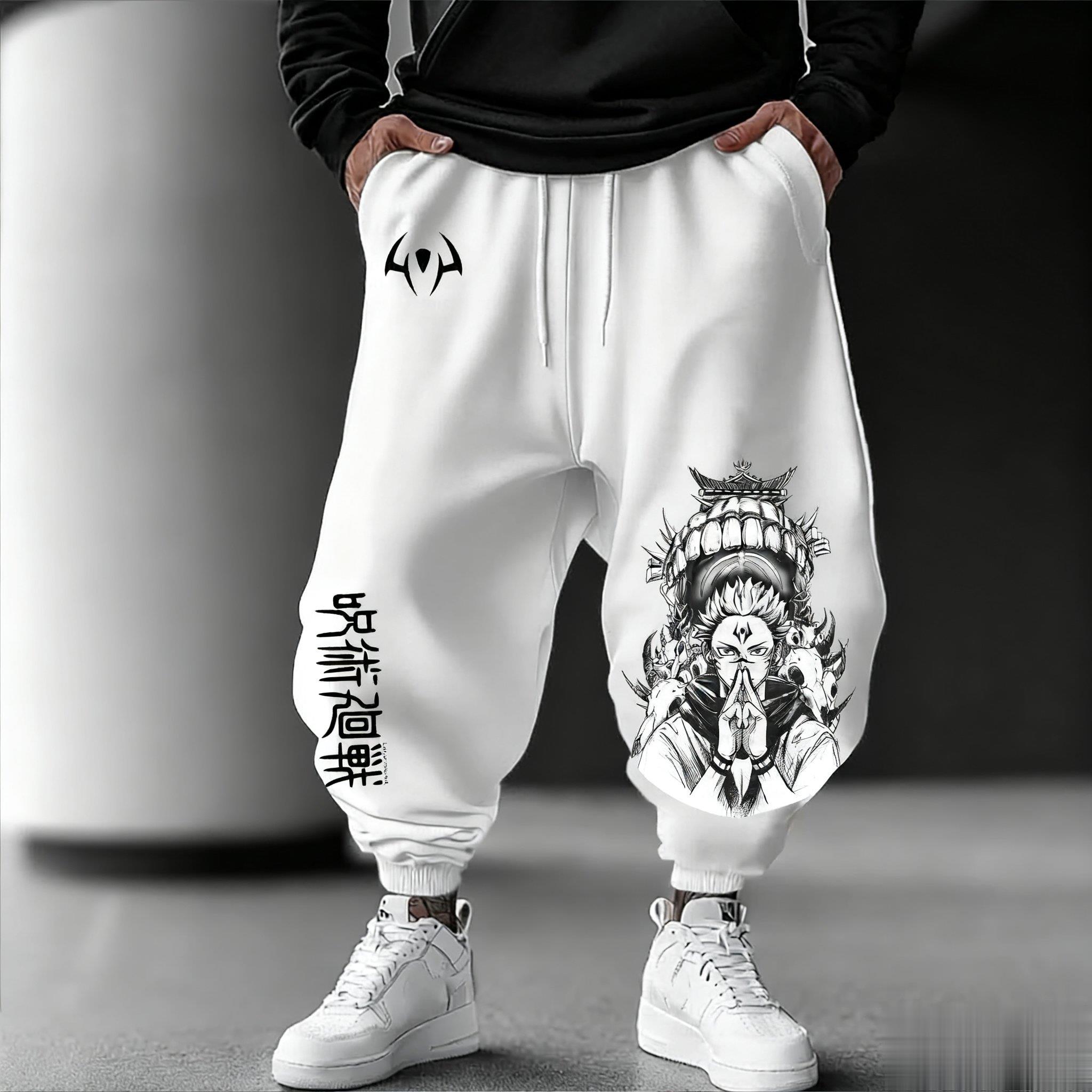 Streetwear Brand Beanie - Spodnie dresowe męskie Jujutsu Kaisen, luźne,