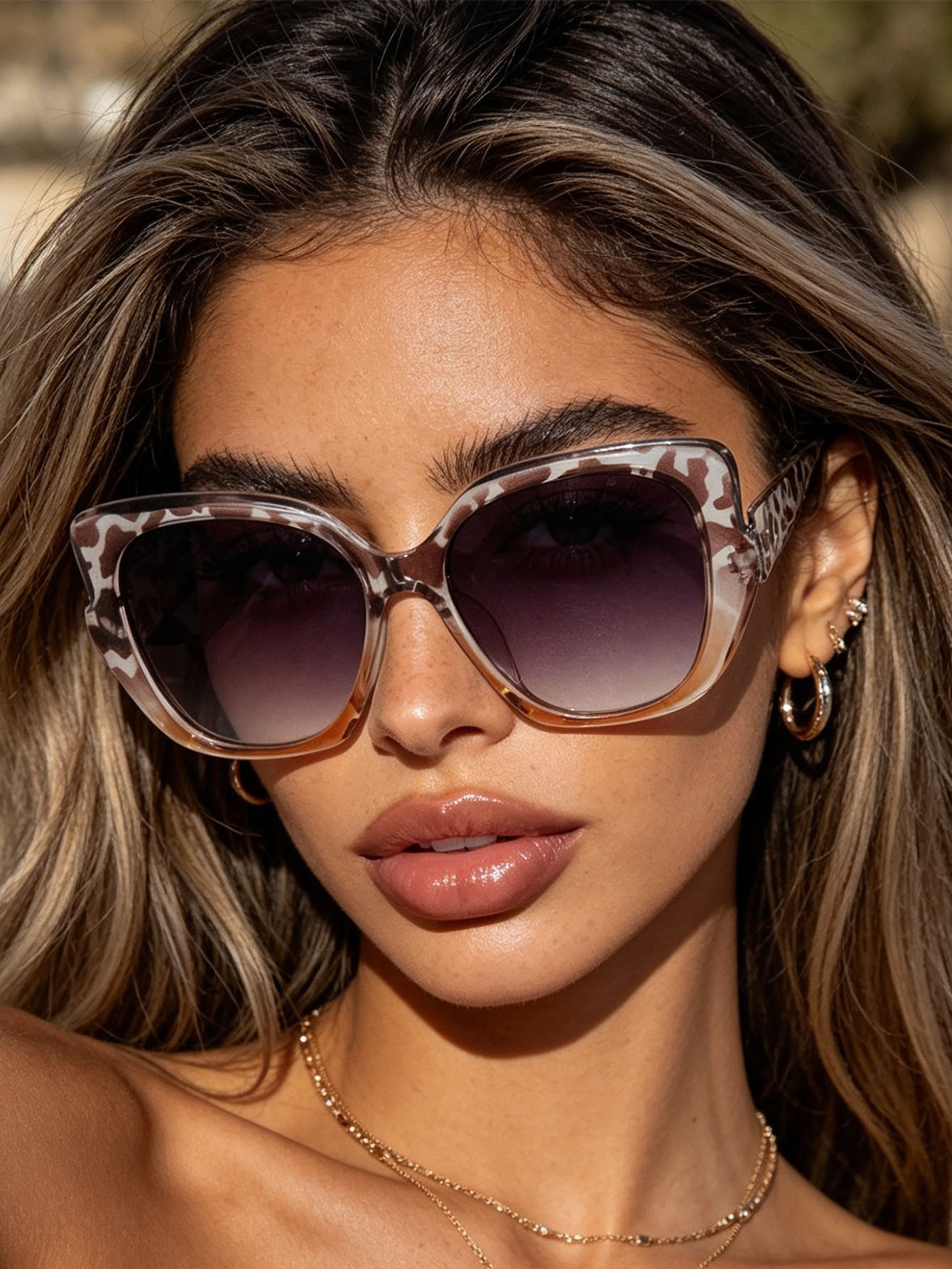 Streetwear Brand With Eye - 1 szt. Modne okulary przeciwsłoneczne damskie