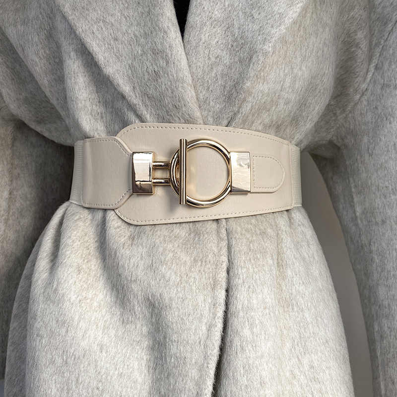 Off White Belt - 1 szt. Wyszczuplający talię płaszcz damski