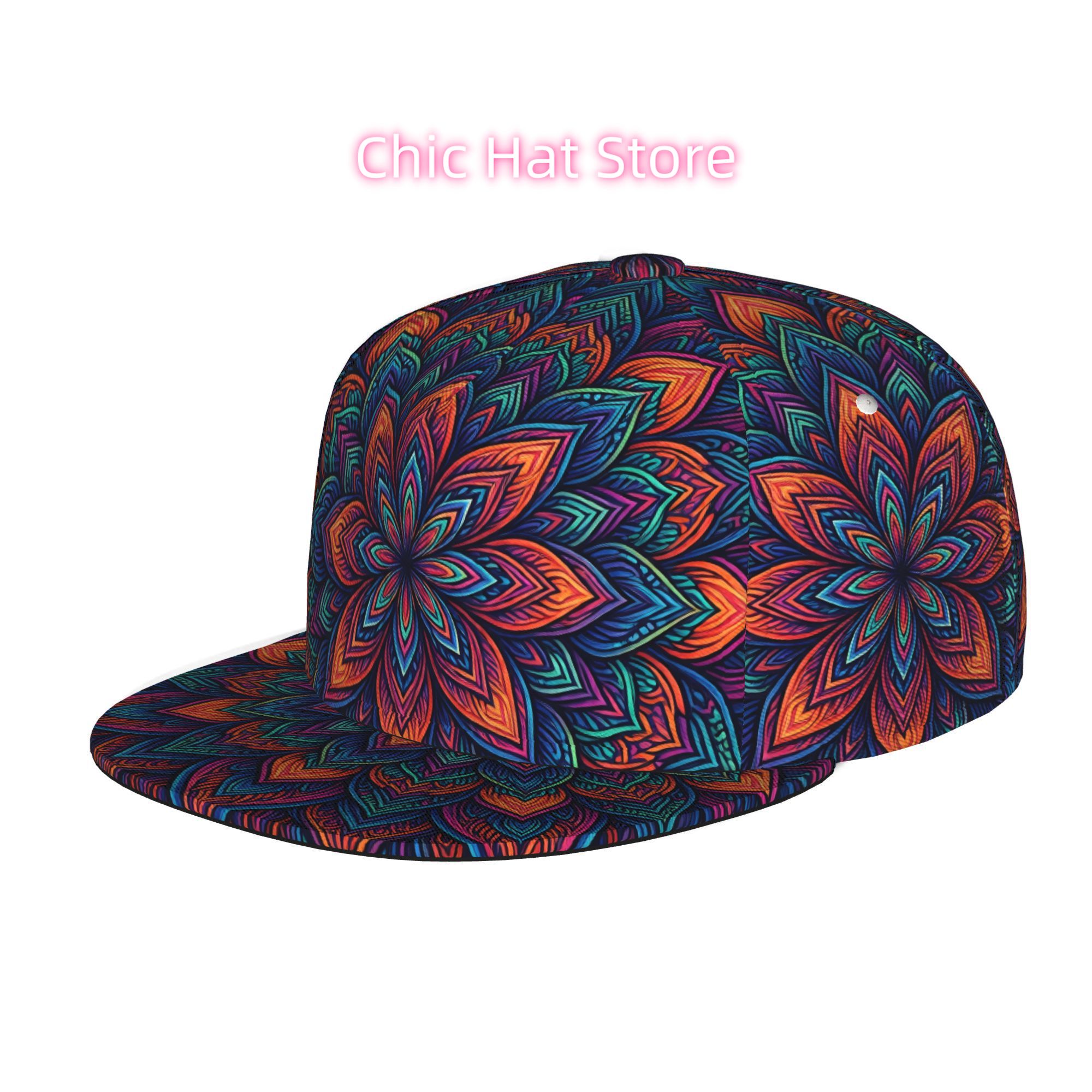 Streetwear Brand Beanie - Żywa Psychodeliczna Mandala, Unisexowa Czapka z