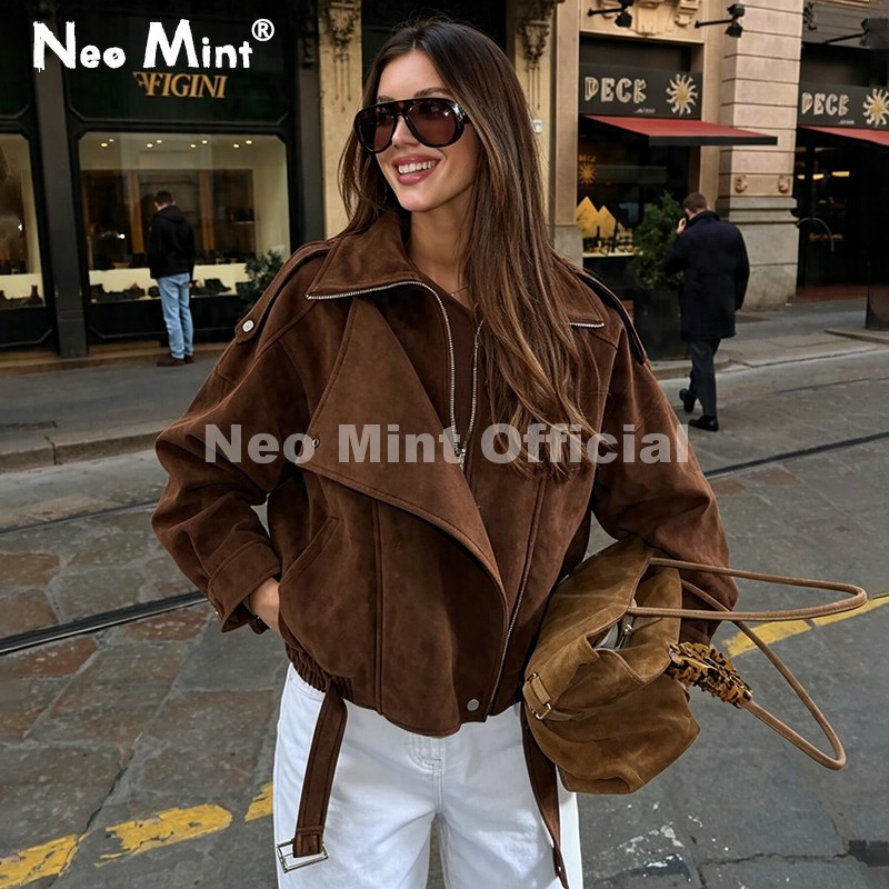 Women Streetwear Brand - Neo Mint Jesienna Nowa Brązowa Oversize'owa