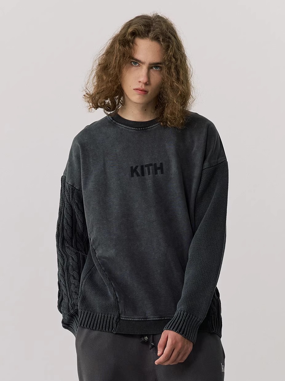Kith Sweater Knit - Gruby, prany sweter dziergany z okrągłym