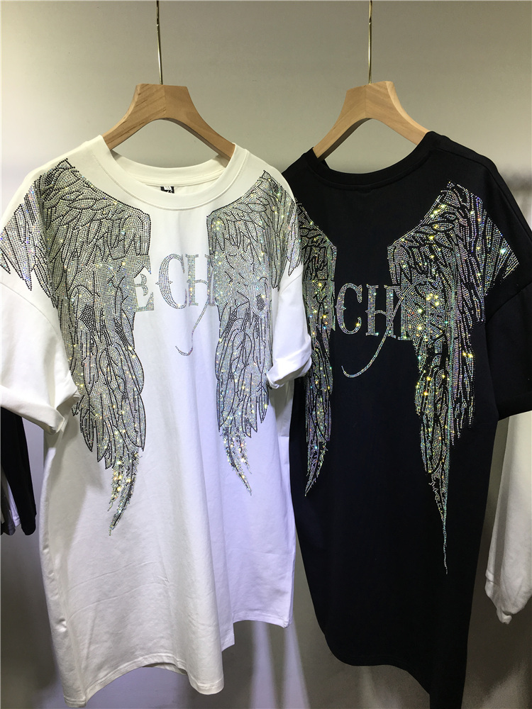 L-4XL Oversize Rhinestone Ange – Streetwear Brand Top recenzja i cena
