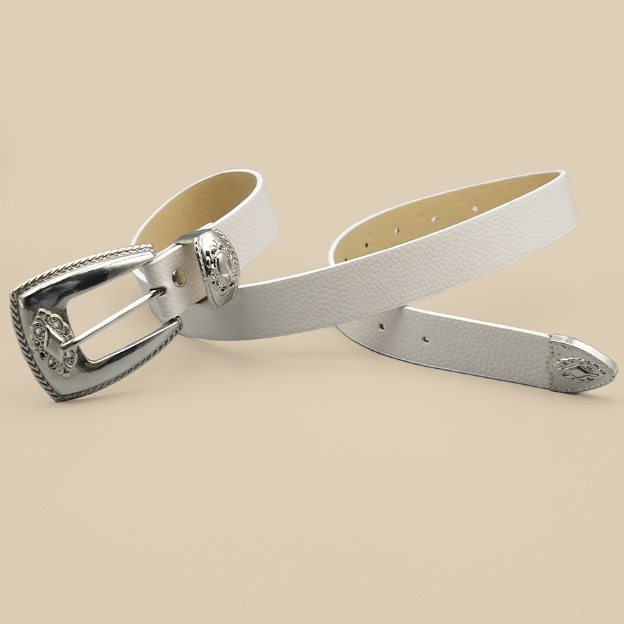 Biały pasek damski Jednolity k – Off White Belt recenzja i cena
